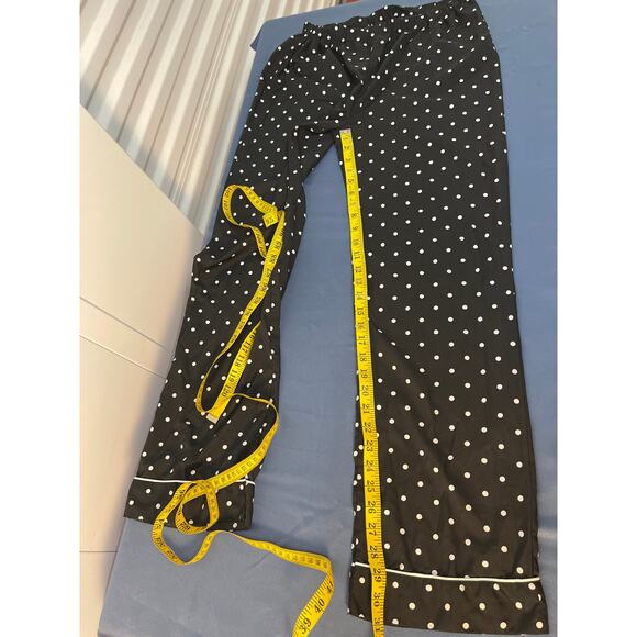 Mud Pie Black White Polka Dot Lounge Pants Size Small - Picture 4 of 8